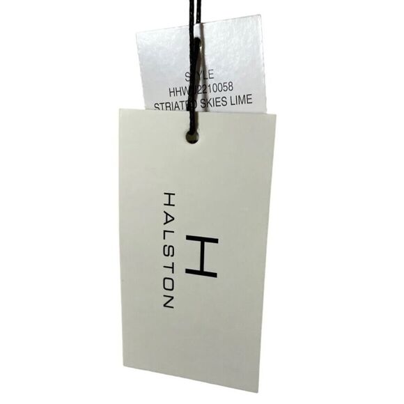 H By Halston Striated Skies Lime Green Poncho Blouse Womens Designer Top XS NWT - Picture 8 of 10